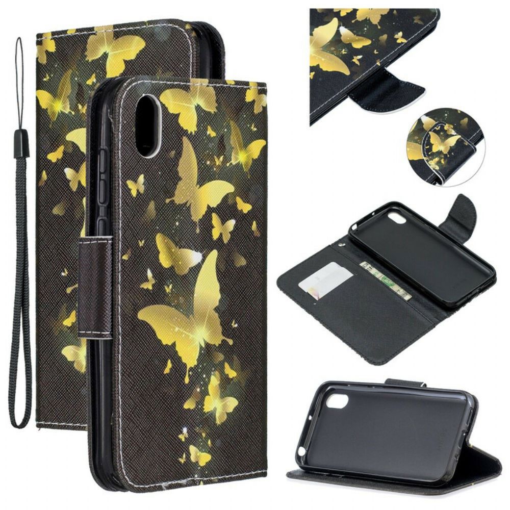 Lederhüllen Für / Honor 8S Mit Kordel / Honour 8s Butterfly Kings Strap