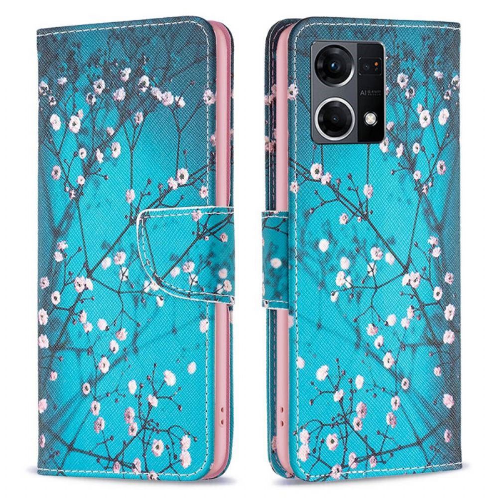 Flip Case Für Oppo Reno 7 Blühende Zweige