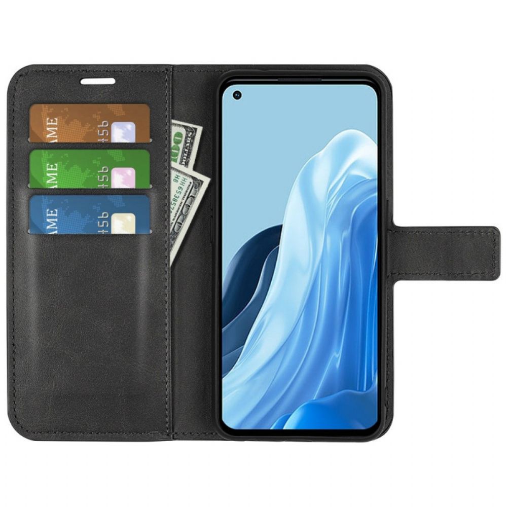 Flip Case Für Oppo Reno 7 Feine Lederoptik