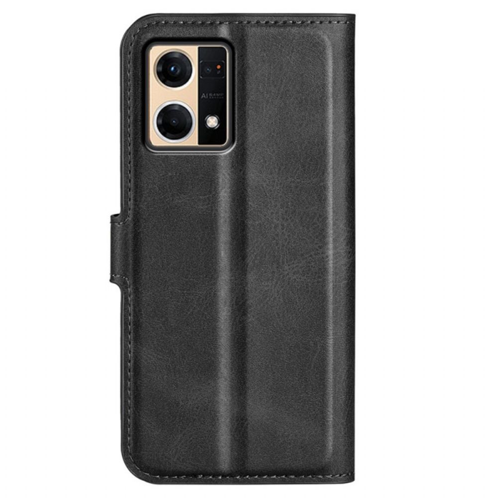 Flip Case Für Oppo Reno 7 Feine Lederoptik