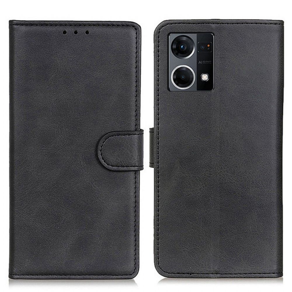 Flip Case Für Oppo Reno 7 Stil Aus Mattem Leder