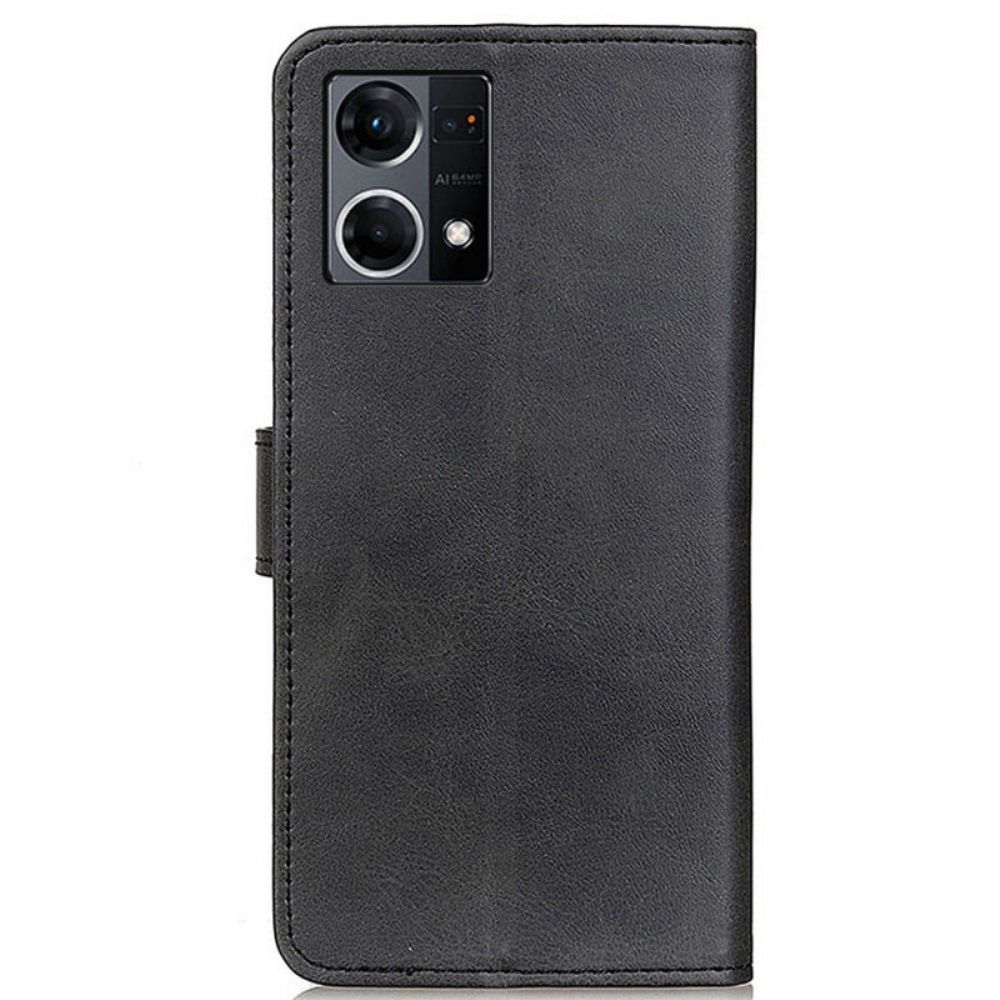 Flip Case Für Oppo Reno 7 Stil Aus Mattem Leder