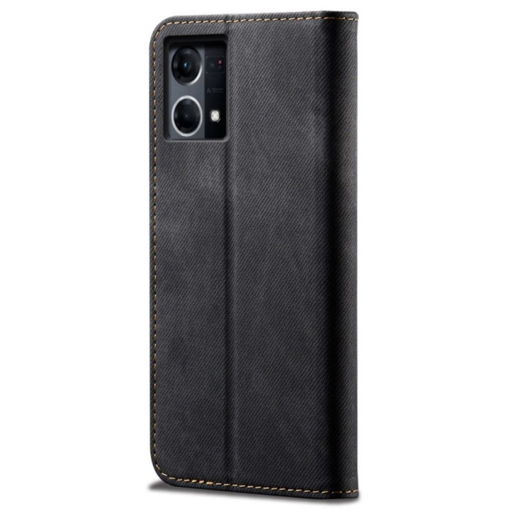 Schutzhülle Für Oppo Reno 7 Flip Case Jeansstoff