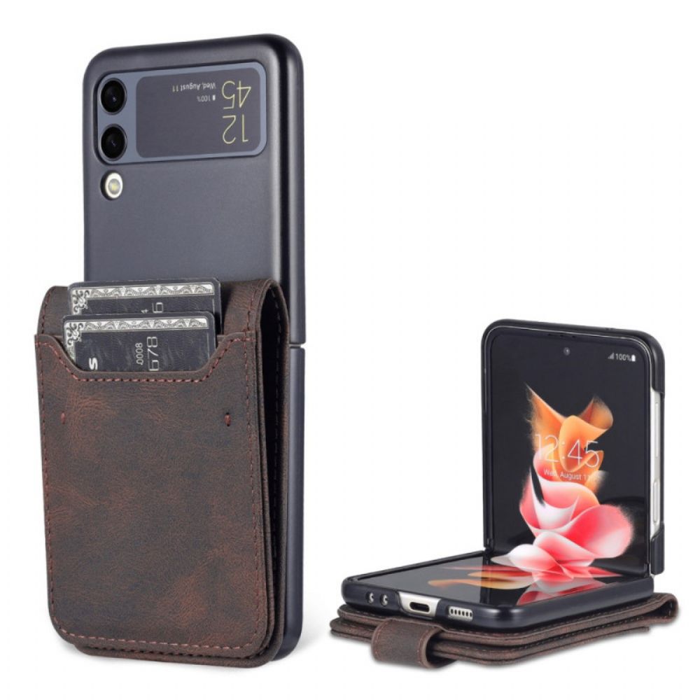 Case Für Samsung Galaxy Z Flip 3 5G Flip Case Kartenetui Und Riemen In Lederoptik Azns