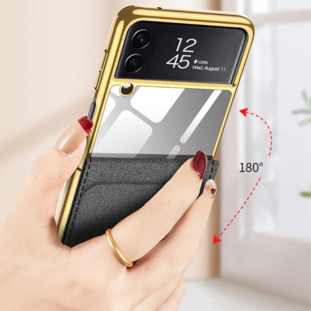 Handyhülle Für Samsung Galaxy Z Flip 3 5G Flip Case Carbon-spiegeleffekt Und Unterstützung