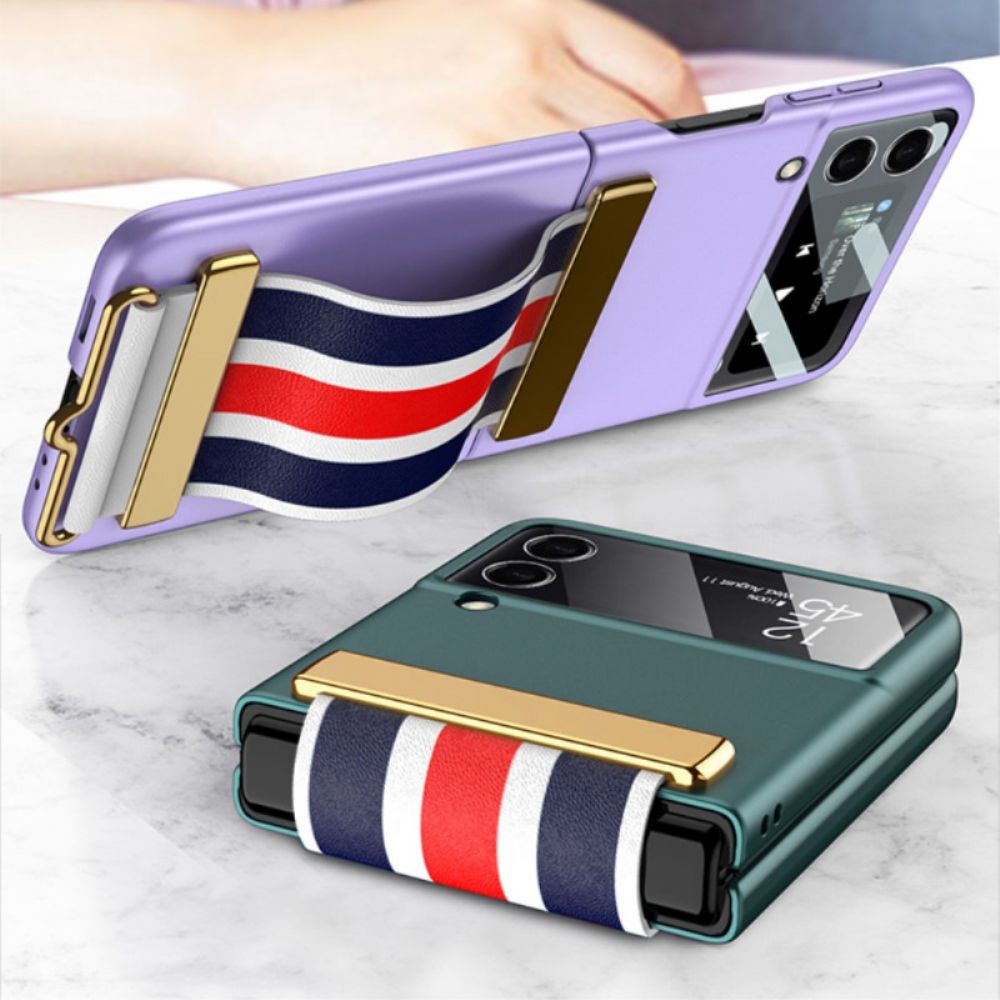 Handyhülle Für Samsung Galaxy Z Flip 3 5G Flip Case Gehärtetes Glas Und Gkk-armband