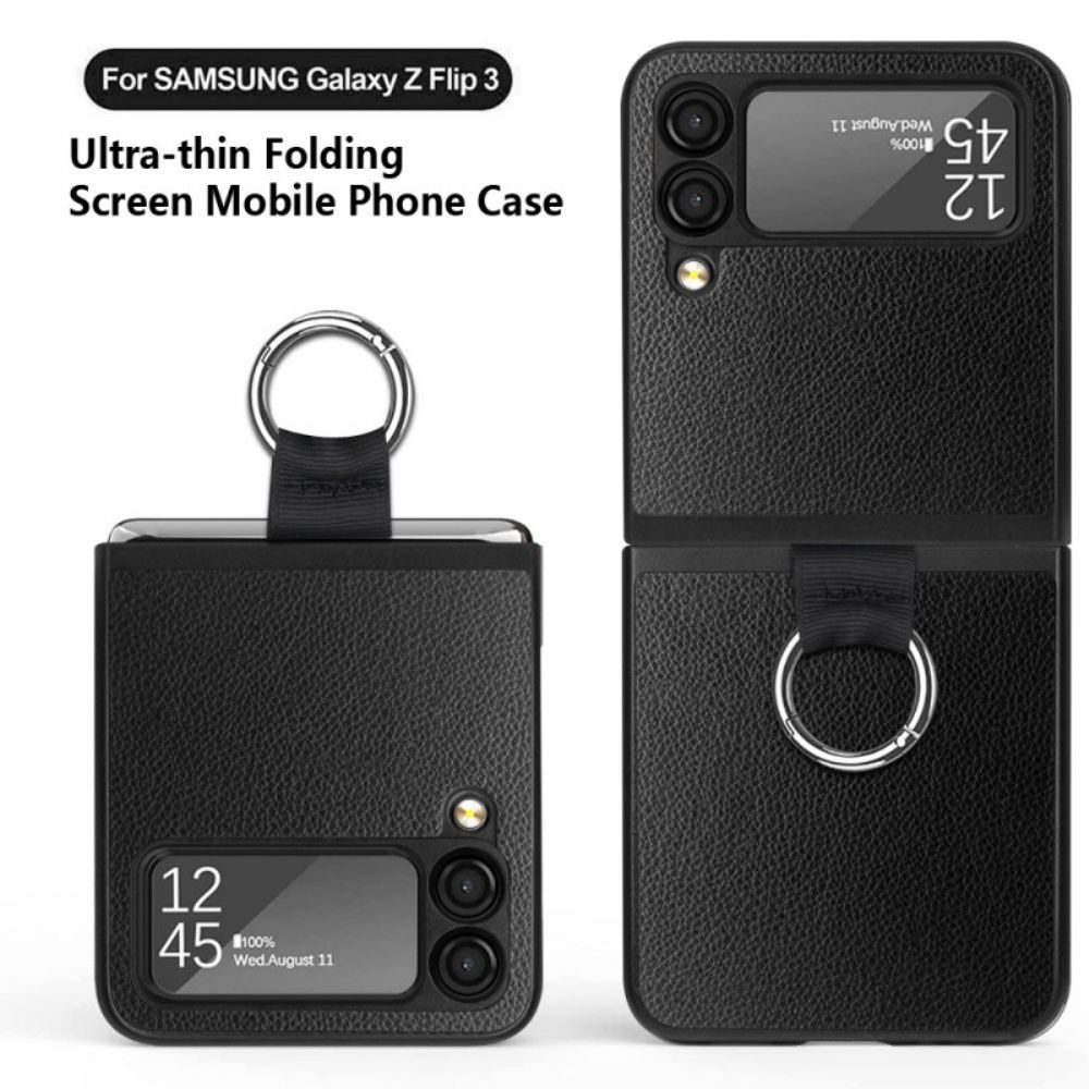 Handyhülle Für Samsung Galaxy Z Flip 3 5G Flip Case Litschileder Mit Ring