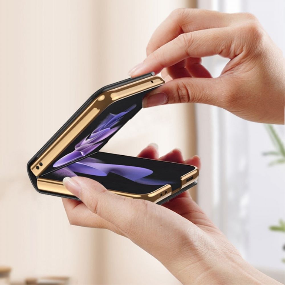 Handyhülle Für Samsung Galaxy Z Flip 3 5G Flip Case Spiegel Und Abnehmbarer Ständer