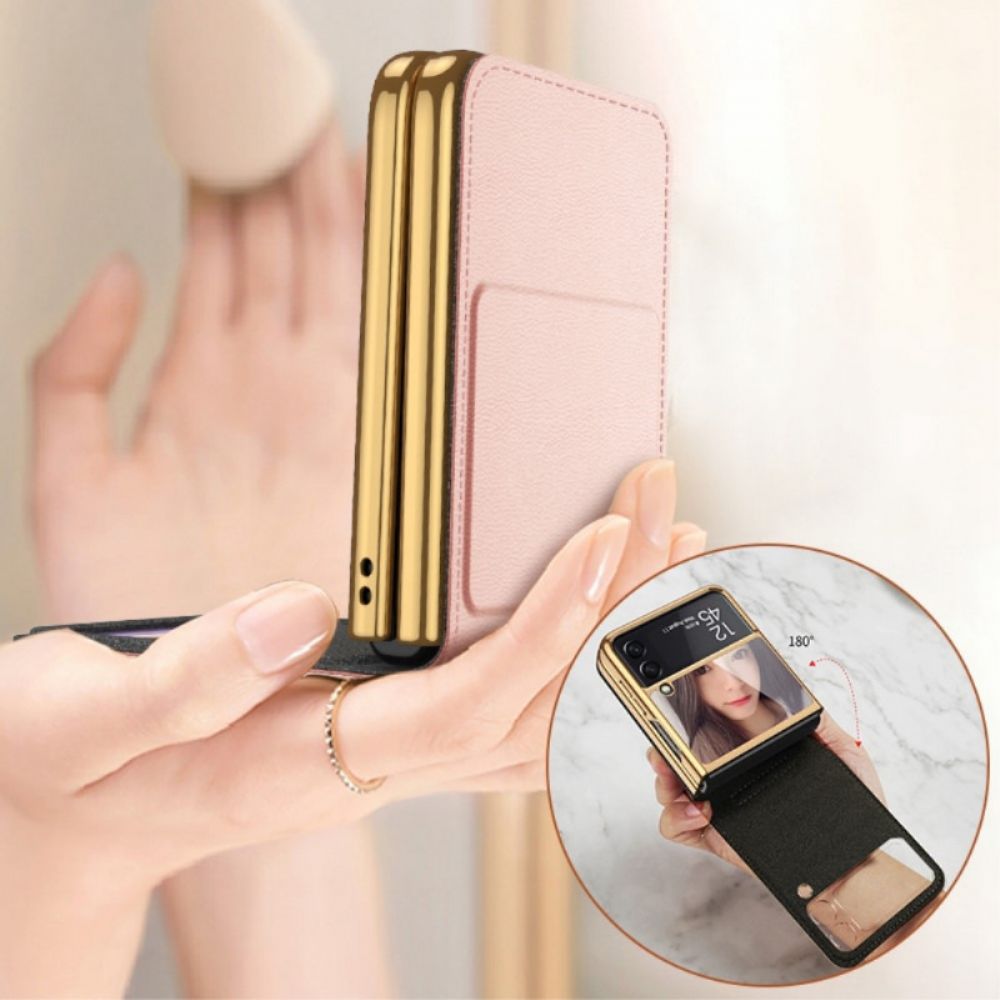 Handyhülle Für Samsung Galaxy Z Flip 3 5G Flip Case Spiegel Und Abnehmbarer Ständer