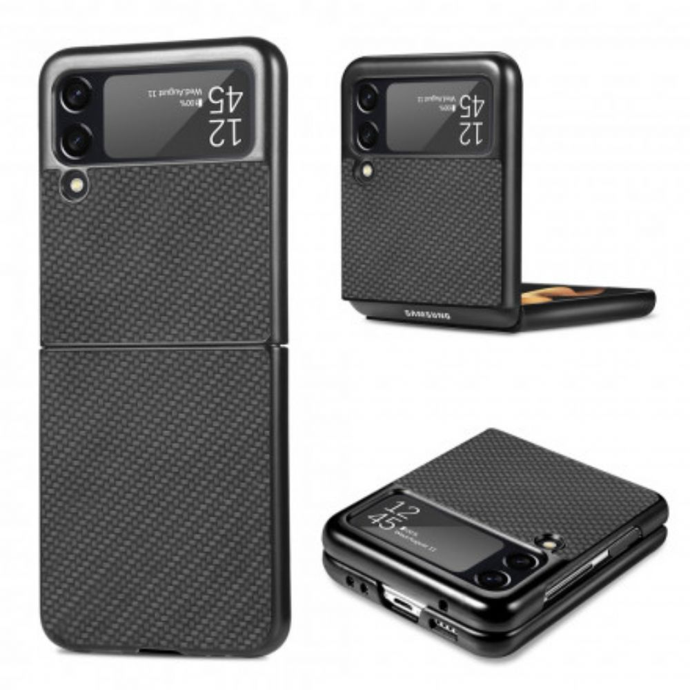 Handyhülle Für Samsung Galaxy Z Flip 3 5G Flip Case Strukturierte Kohlefaser