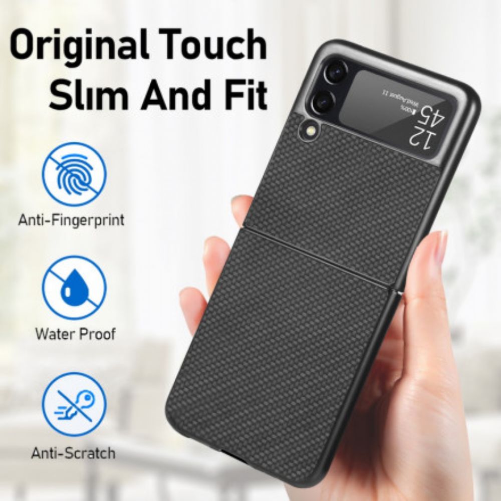 Handyhülle Für Samsung Galaxy Z Flip 3 5G Flip Case Strukturierte Kohlefaser