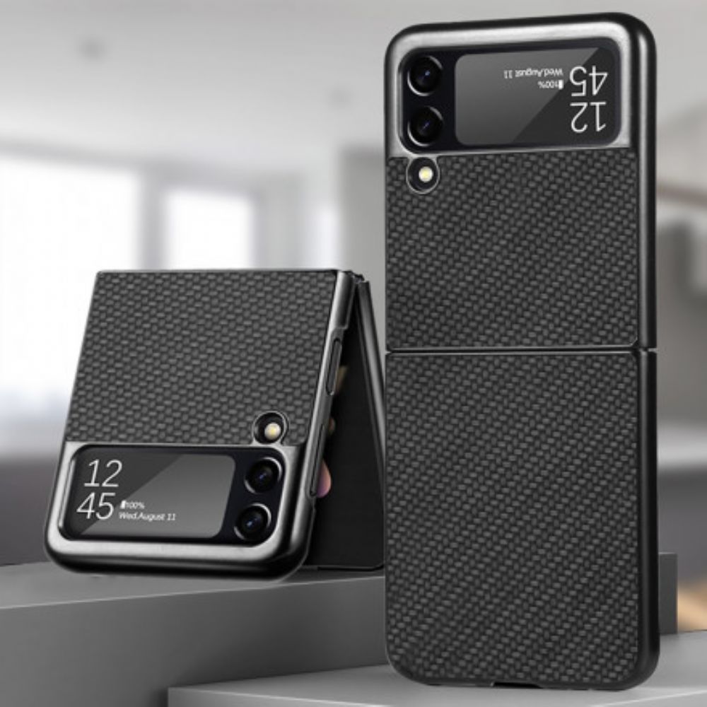 Handyhülle Für Samsung Galaxy Z Flip 3 5G Flip Case Strukturierte Kohlefaser