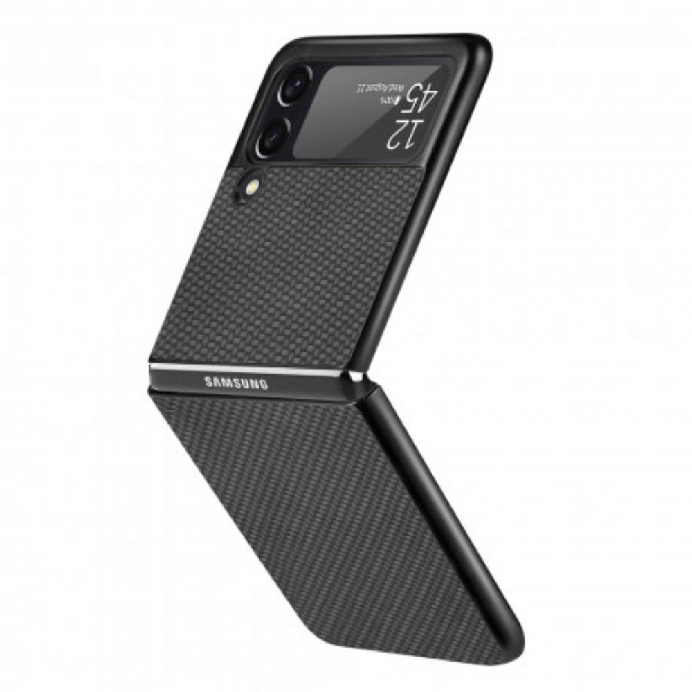 Handyhülle Für Samsung Galaxy Z Flip 3 5G Flip Case Strukturierte Kohlefaser