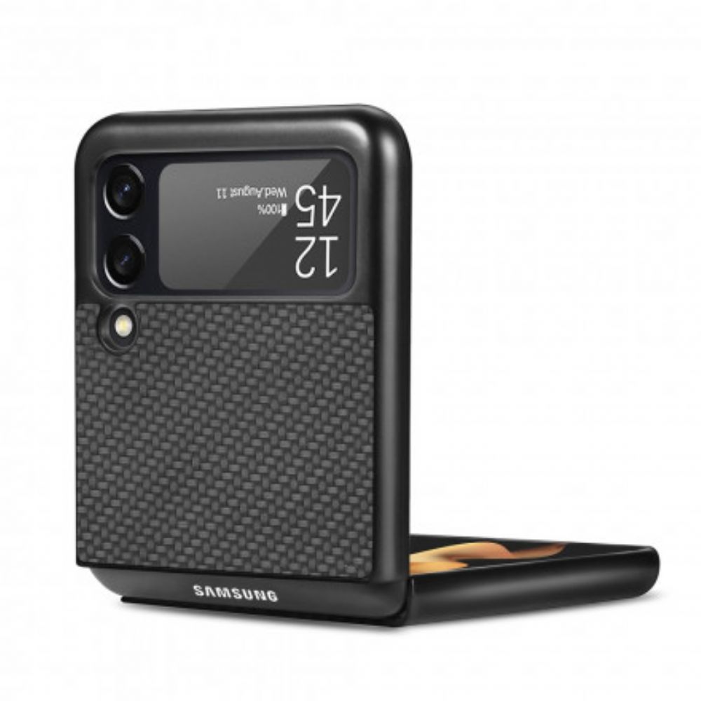 Handyhülle Für Samsung Galaxy Z Flip 3 5G Flip Case Strukturierte Kohlefaser