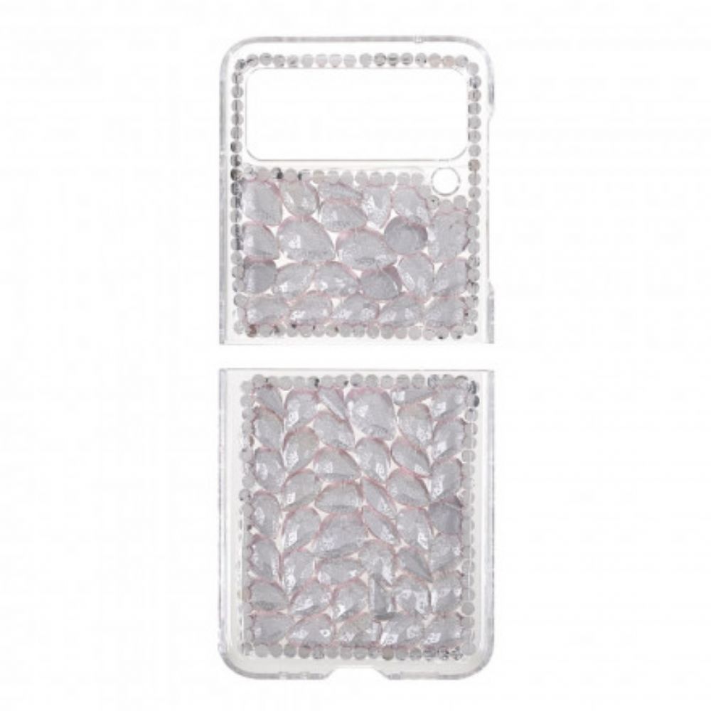 Handyhülle Für Samsung Galaxy Z Flip 3 5G Flip Case Transparent Und Edelsteine