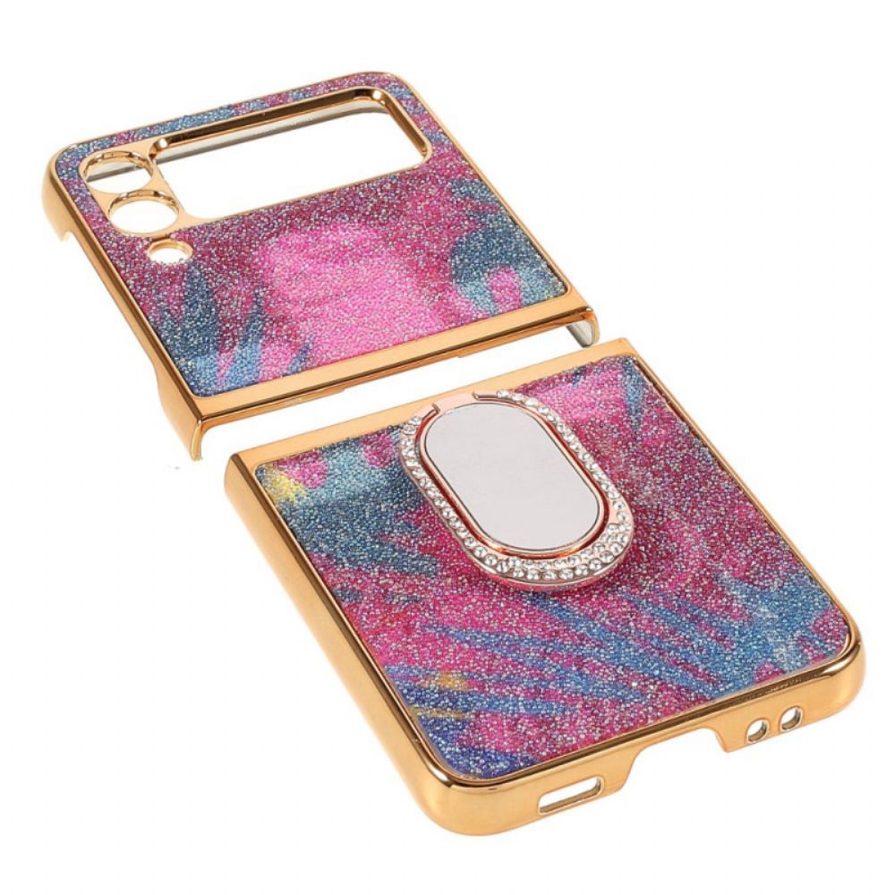 Hülle Für Samsung Galaxy Z Flip 3 5G Flip Case Ausgefallene Steine Mit Ring-halterung