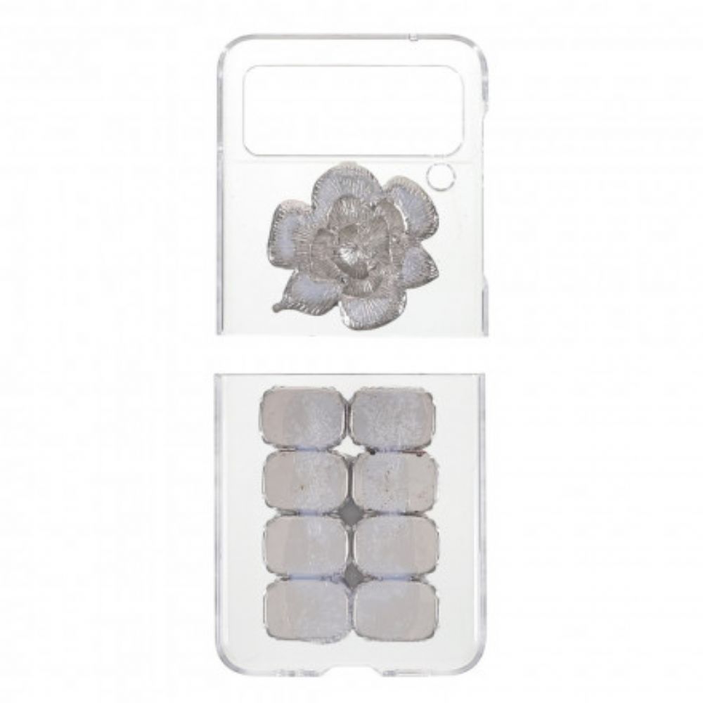 Hülle Für Samsung Galaxy Z Flip 3 5G Flip Case Blumen-edelsteine