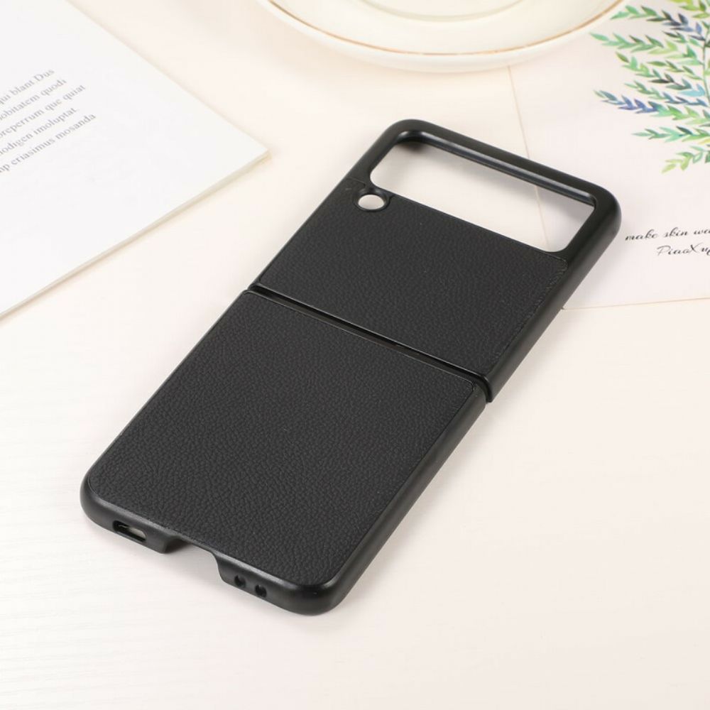 Hülle Für Samsung Galaxy Z Flip 3 5G Flip Case Echtes Litschi-leder