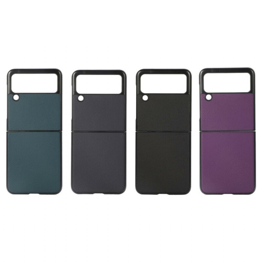 Hülle Für Samsung Galaxy Z Flip 3 5G Flip Case Echtes Litschi-leder