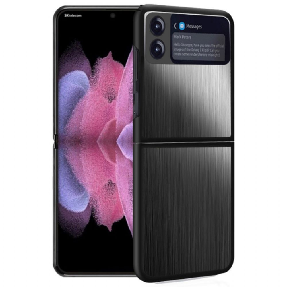 Hülle Für Samsung Galaxy Z Flip 3 5G Flip Case Edelstahl Gebürstet