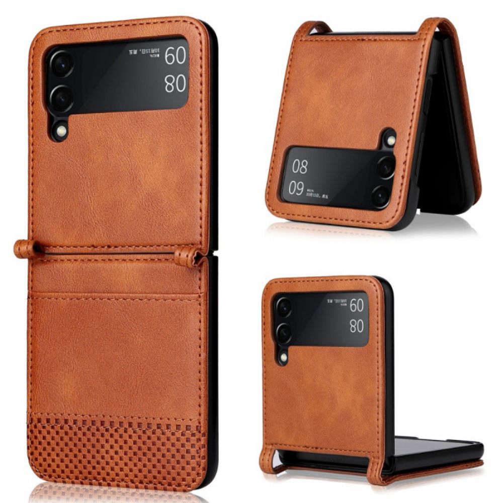 Hülle Für Samsung Galaxy Z Flip 3 5G Flip Case Kartenetui Im Vintage-lederstil