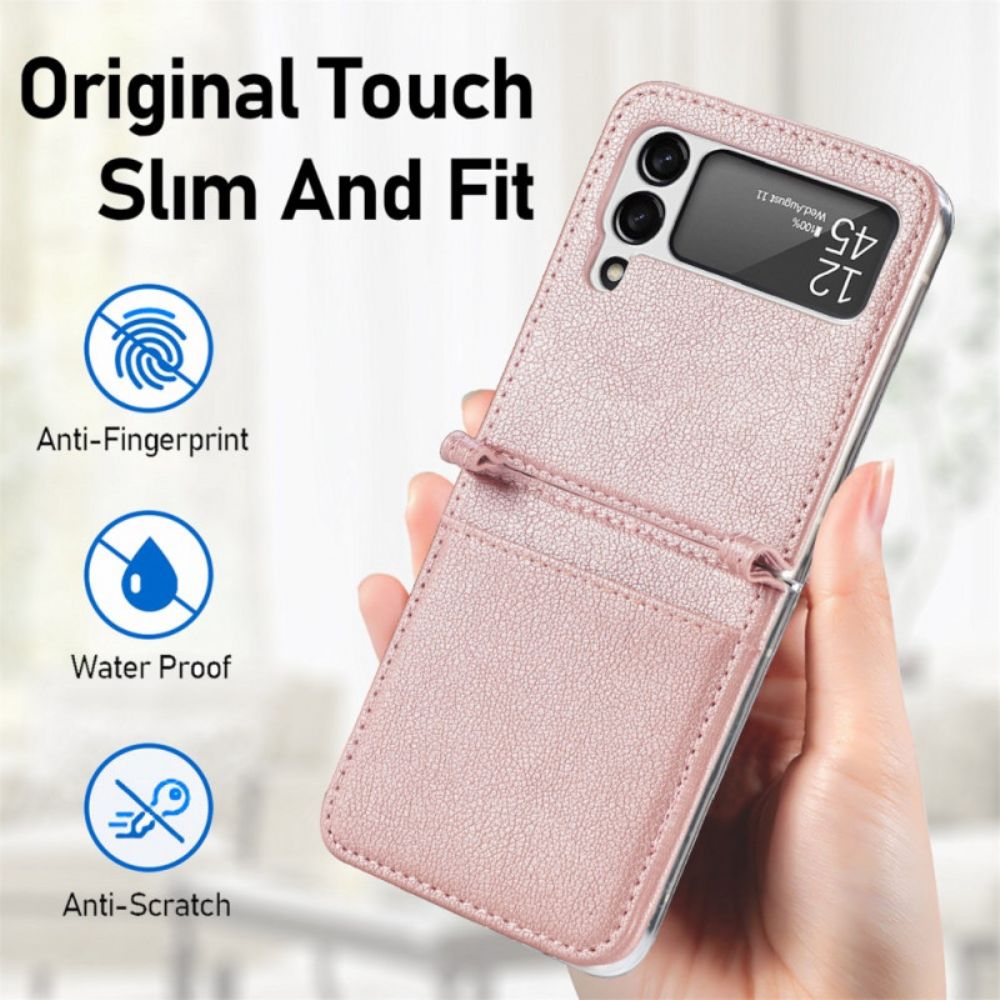 Hülle Für Samsung Galaxy Z Flip 3 5G Flip Case Kartenetui Mit Lederstruktur