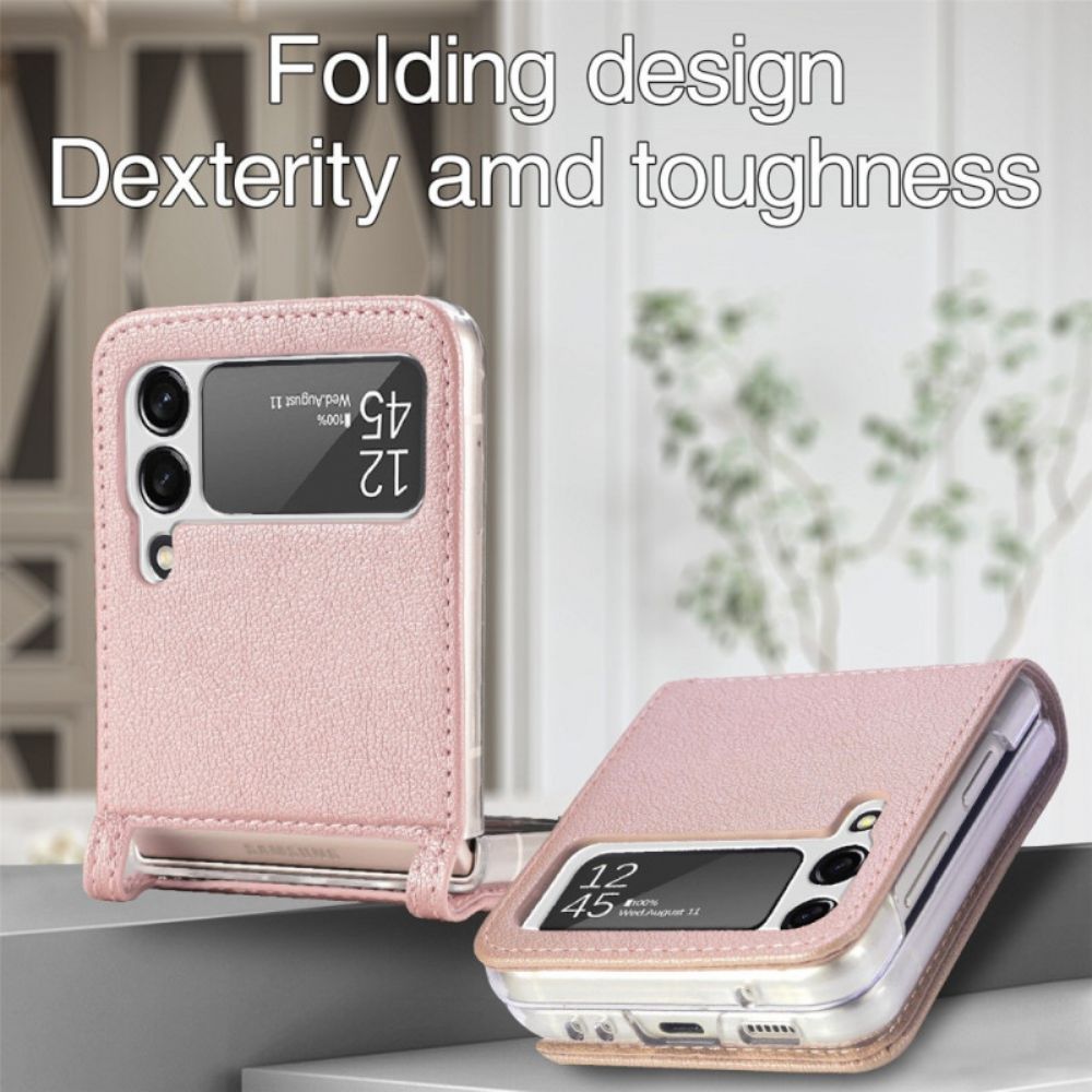 Hülle Für Samsung Galaxy Z Flip 3 5G Flip Case Kartenetui Mit Lederstruktur