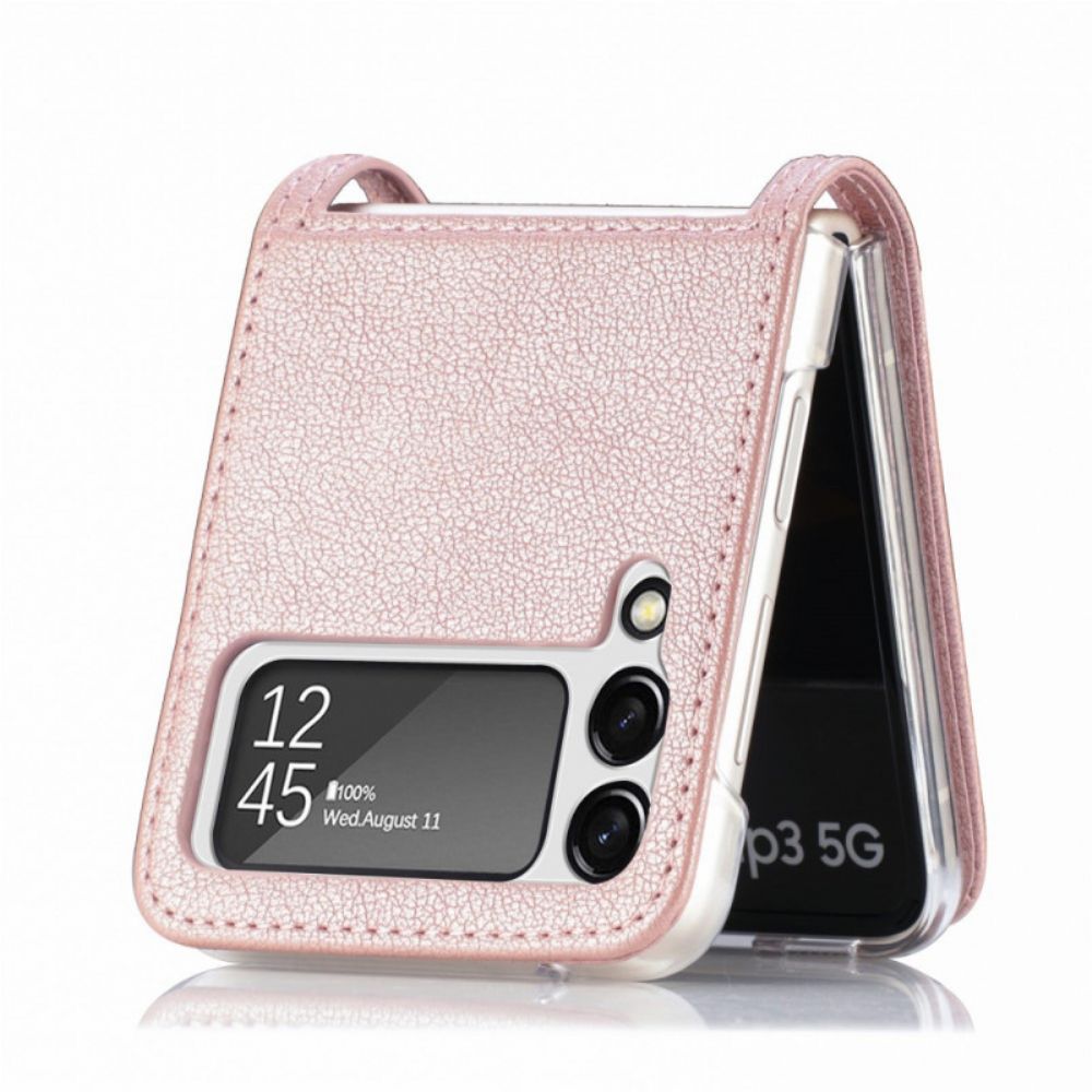 Hülle Für Samsung Galaxy Z Flip 3 5G Flip Case Kartenetui Mit Lederstruktur