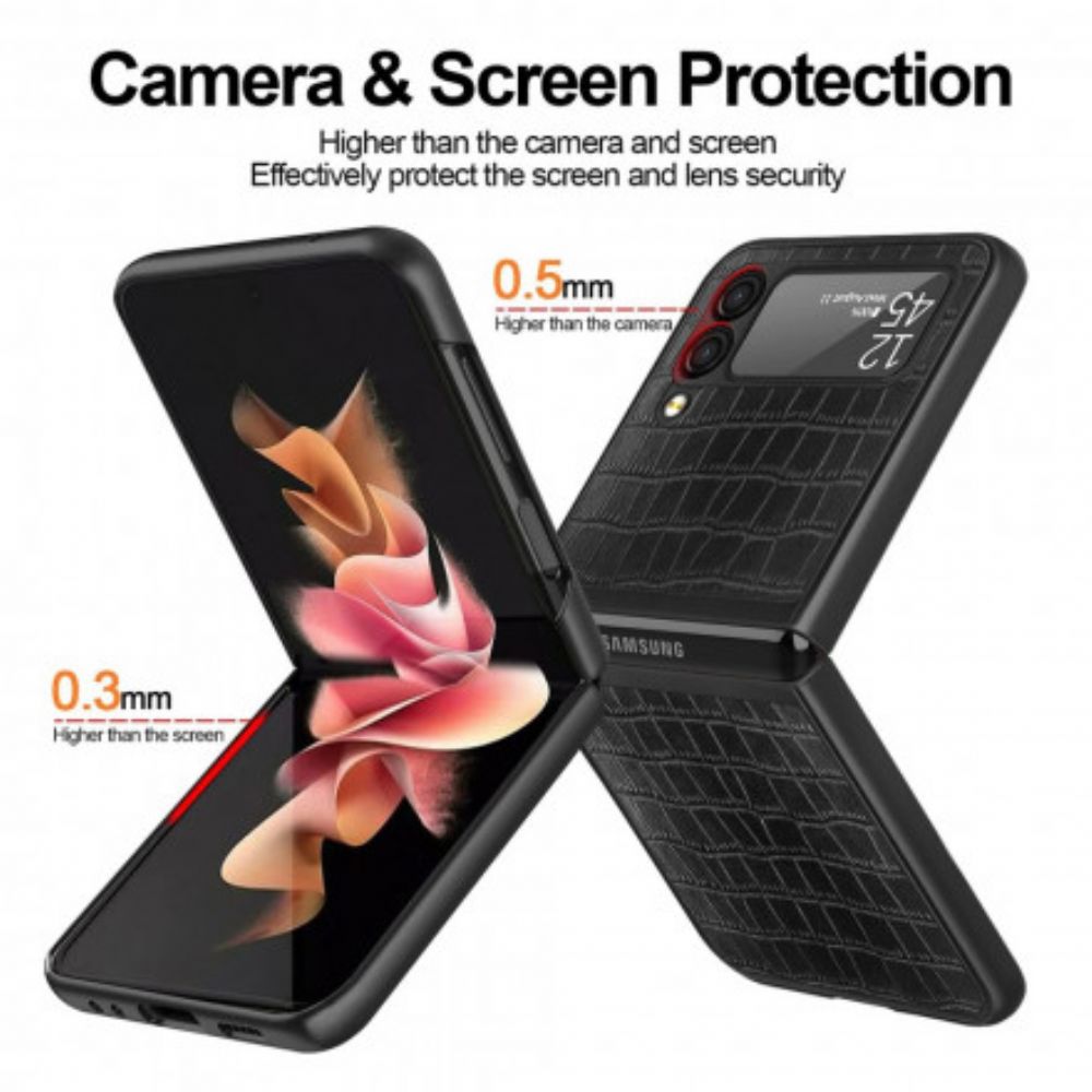 Hülle Für Samsung Galaxy Z Flip 3 5G Flip Case Krokodilleder-stil