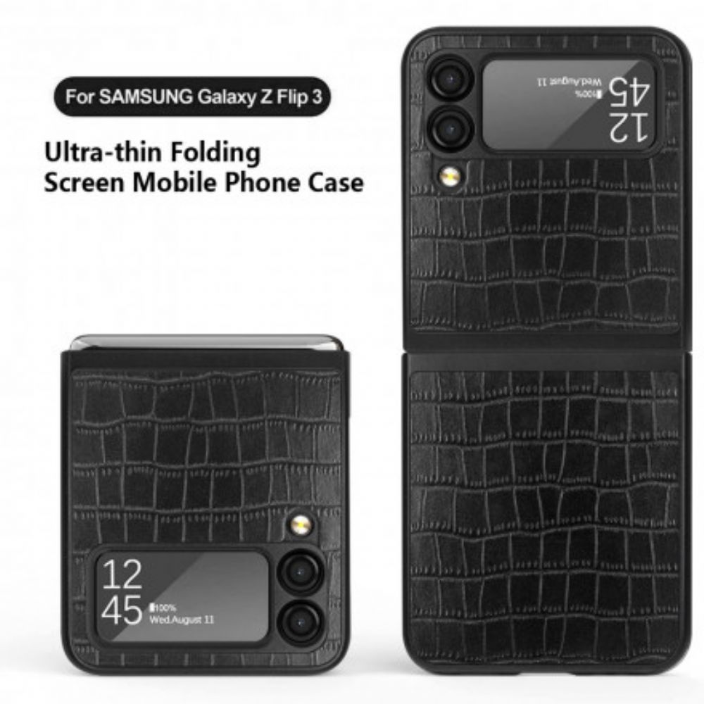 Hülle Für Samsung Galaxy Z Flip 3 5G Flip Case Krokodilleder-stil