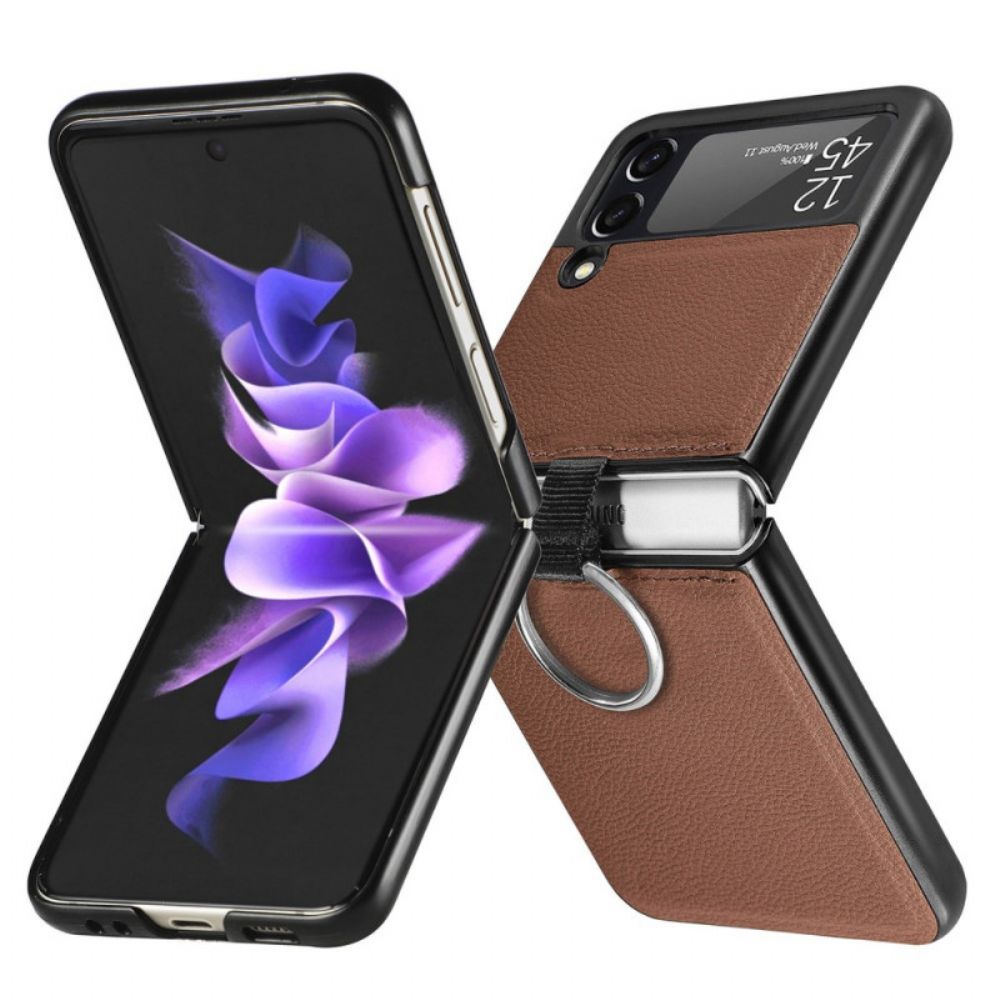 Hülle Für Samsung Galaxy Z Flip 3 5G Flip Case Lederoptik Mit Ring