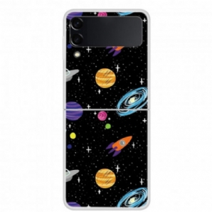 Hülle Für Samsung Galaxy Z Flip 3 5G Flip Case Planet Galaxie