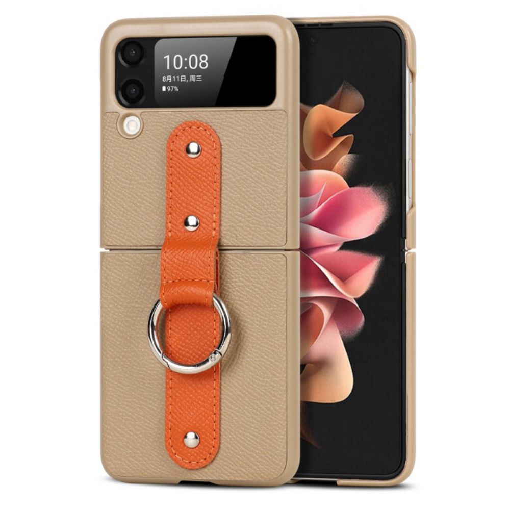 Hülle Für Samsung Galaxy Z Flip 3 5G Flip Case Ring-stütze Und Schnur