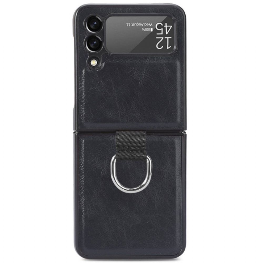 Hülle Für Samsung Galaxy Z Flip 3 5G Flip Case Vintage-lederstil Mit Ring