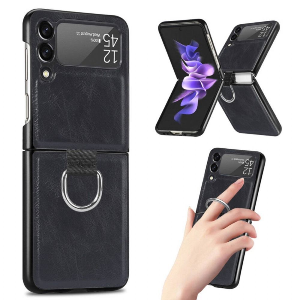 Hülle Für Samsung Galaxy Z Flip 3 5G Flip Case Vintage-lederstil Mit Ring