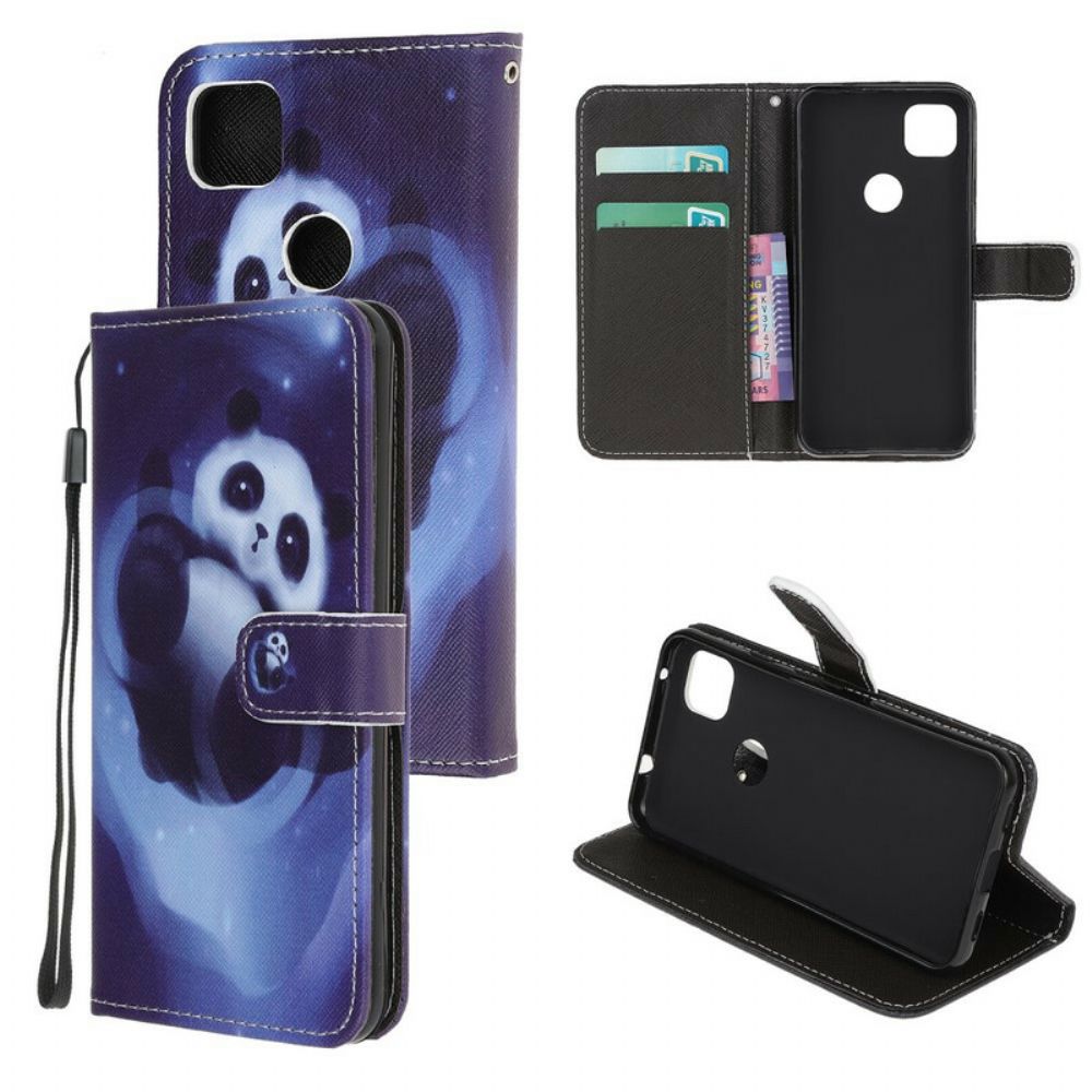 Flip Case Für Google Pixel 4a Mit Kordel Tanga Space Panda