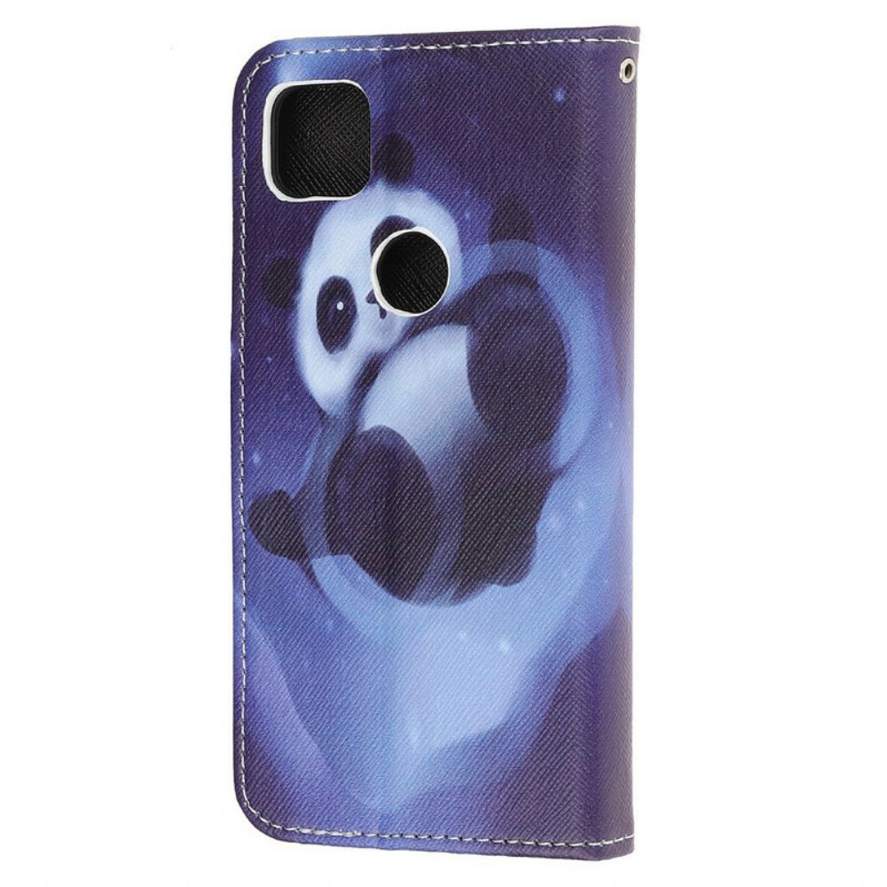 Flip Case Für Google Pixel 4a Mit Kordel Tanga Space Panda