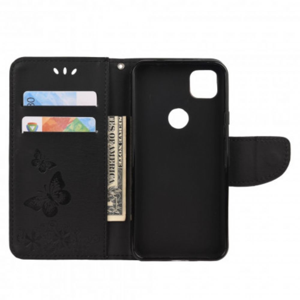 Flip Case Für Google Pixel 4a Nur Schmetterlinge Mit Lanyard