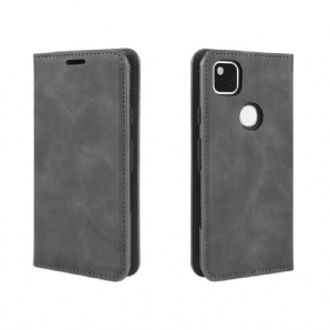 Schutzhülle Für Google Pixel 4a Flip Case Weicher Seidenleder-effekt