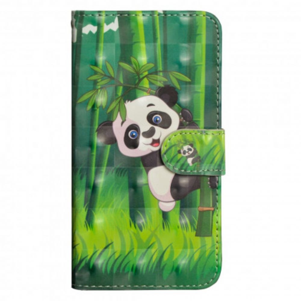 Lederhüllen Für Xiaomi Redmi 6A Panda Und Bambus