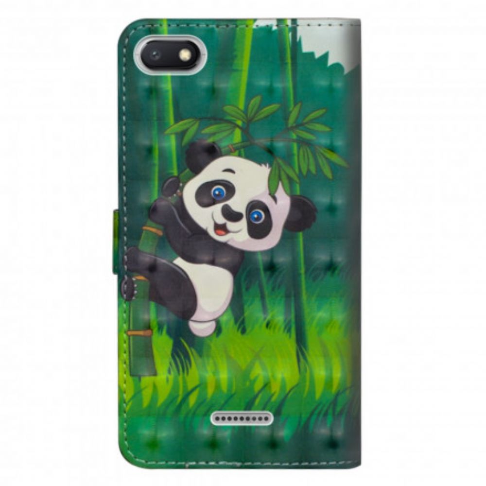 Lederhüllen Für Xiaomi Redmi 6A Panda Und Bambus