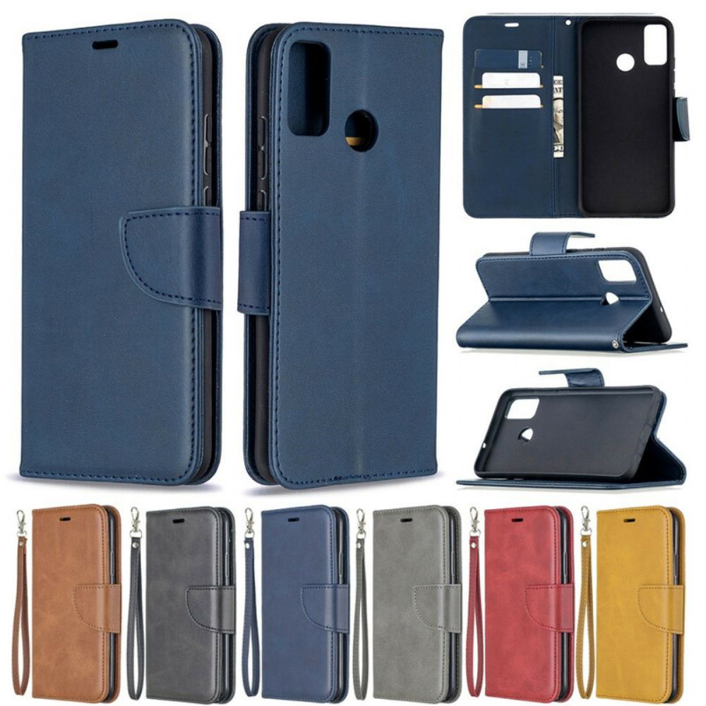 Lederhüllen Für Honor 9X Lite Flip Case Glatter Schräglappen