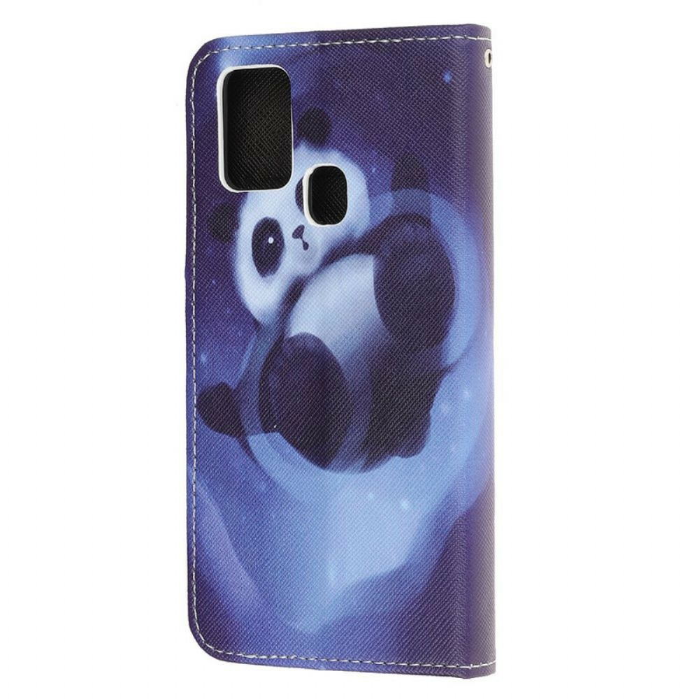 Lederhüllen Für Honor 9X Lite Mit Kordel Tanga Space Panda