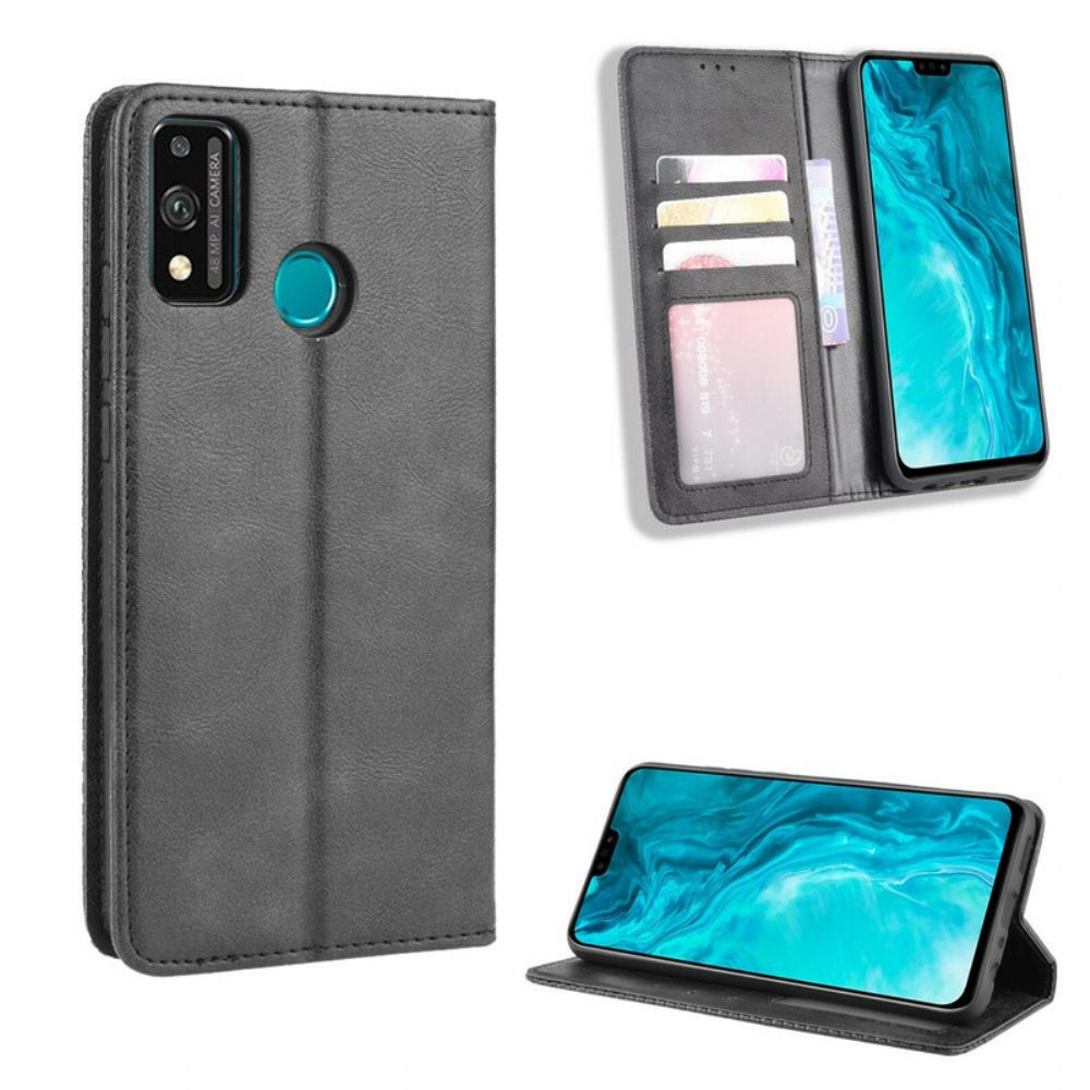 Schutzhülle Für Honor 9X Lite Flip Case Stilisierter Vintage-ledereffekt