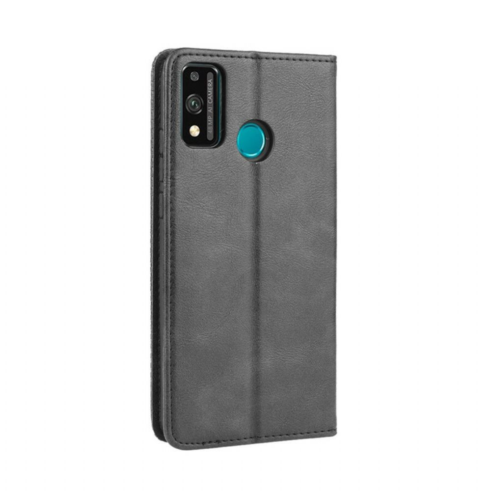 Schutzhülle Für Honor 9X Lite Flip Case Stilisierter Vintage-ledereffekt