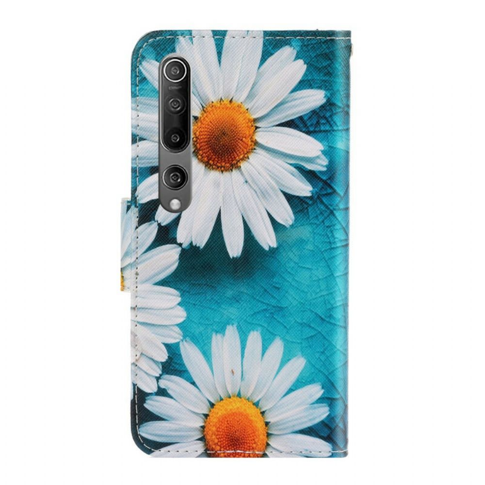 Flip Case Für Xiaomi Mi 10 / 10 Pro Mit Kordel Tanga-gänseblümchen