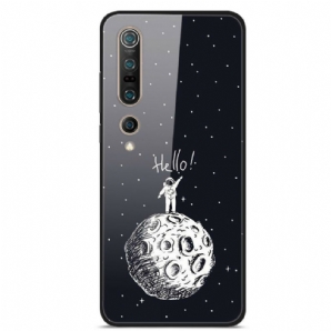 Hülle Für Xiaomi Mi 10 / 10 Pro Hallo Mond Gehärtetes Glas