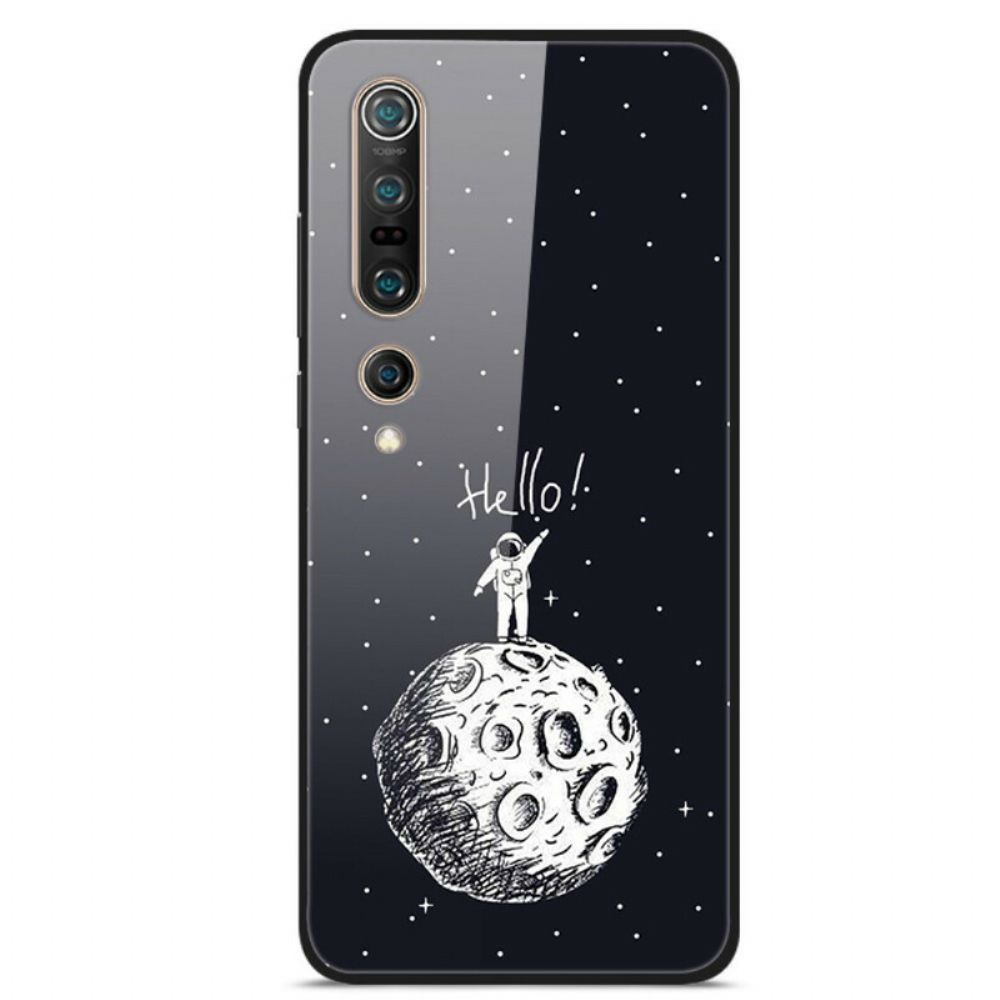 Hülle Für Xiaomi Mi 10 / 10 Pro Hallo Mond Gehärtetes Glas