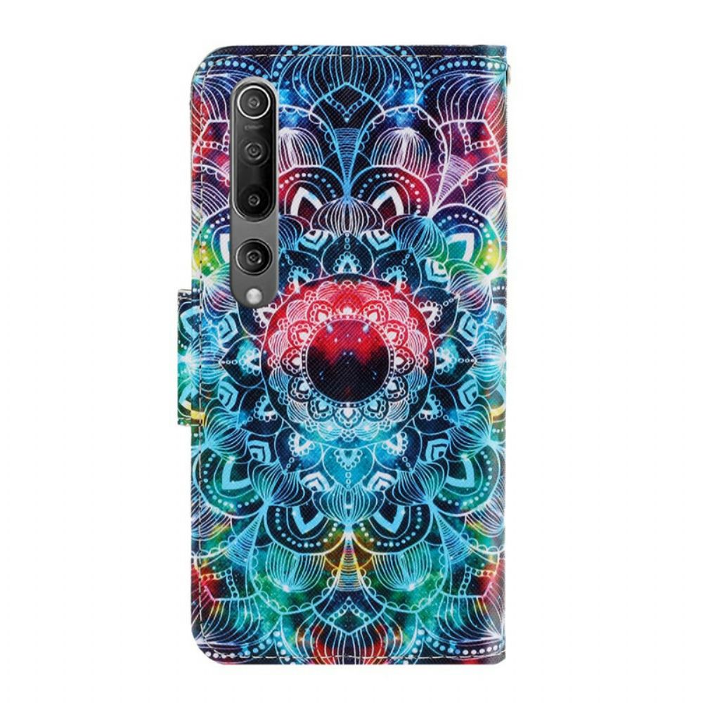 Lederhüllen Für Xiaomi Mi 10 / 10 Pro Mit Kordel Auffälliges Riemchen-mandala