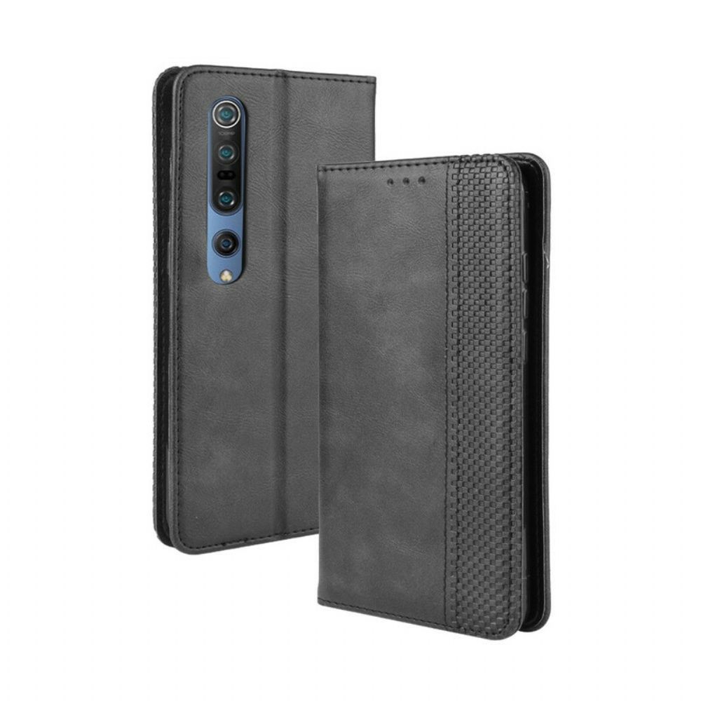 Schutzhülle Für Xiaomi Mi 10 / 10 Pro Flip Case Stilisierter Vintage-ledereffekt